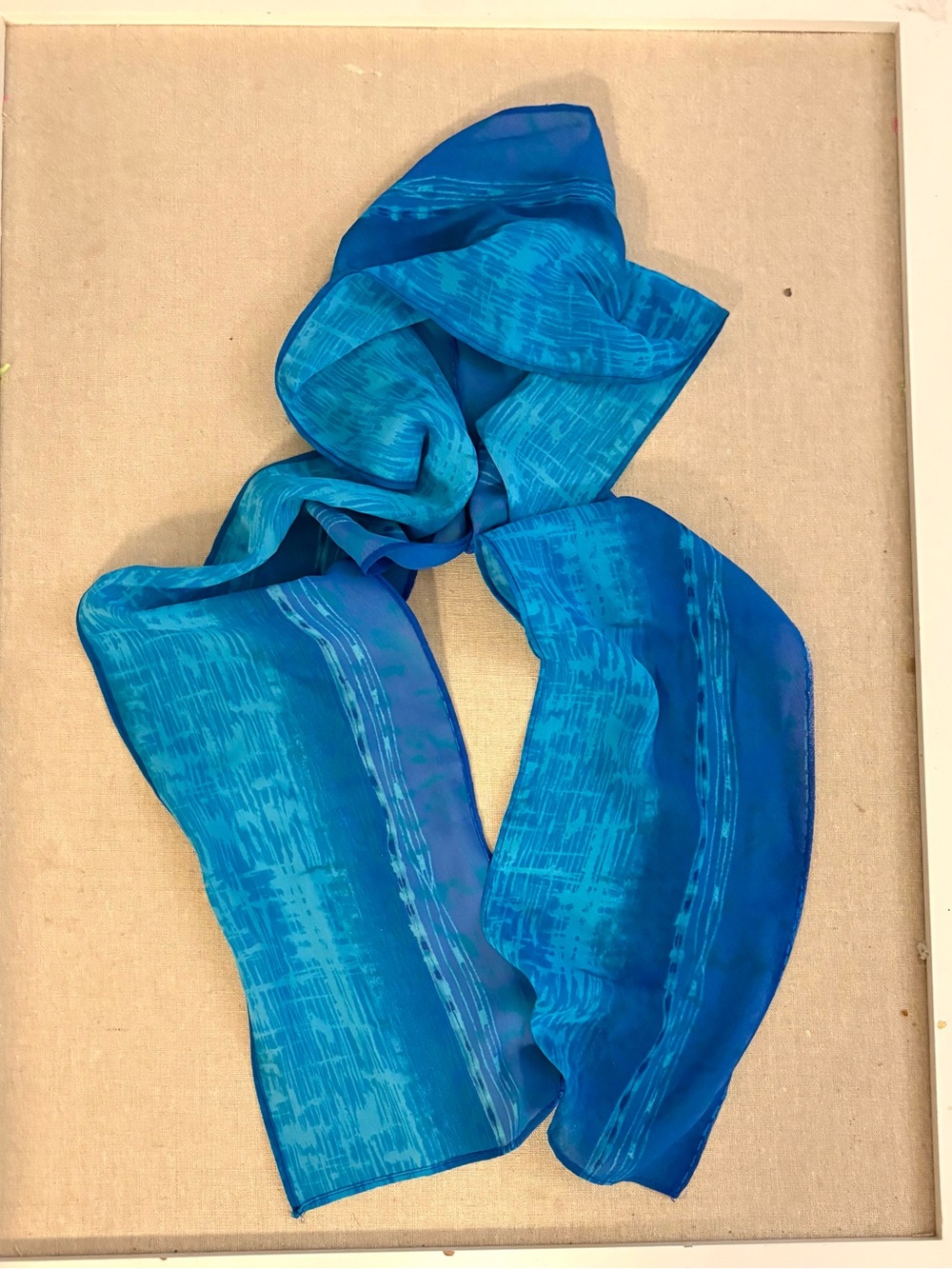 Aquamarine Blue scarf Blue Patterned Sheer Scarf